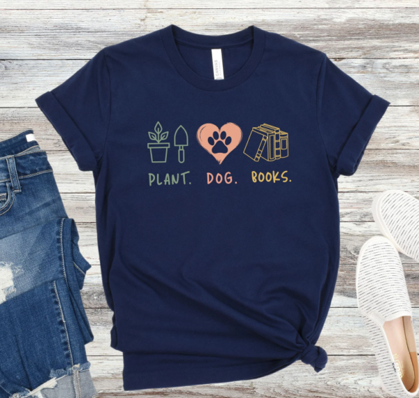 Cute Plant Dog Books Lover Shirt