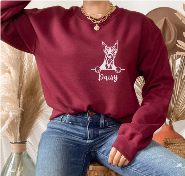 Dog Face Sweatshirt, Personalized Dog Lover Sweatshirt